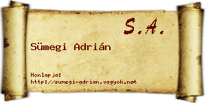 Sümegi Adrián névjegykártya